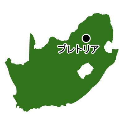 南アフリカ共和国無料フリーイラスト｜首都名(緑)